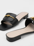 CHARLES & KEITH Knotted Accent Slide Sandals Black