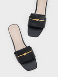 CHARLES & KEITH Knotted Accent Slide Sandals Black