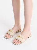 CHARLES & KEITH Knotted Accent Slide Sandals Chalk