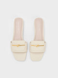CHARLES & KEITH Knotted Accent Slide Sandals Chalk
