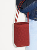 CHARLES & KEITH Genoa Knitted Drawstring Bag Brick