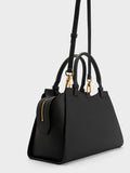 CHARLES & KEITH Avis Trapeze Tote Bag Black