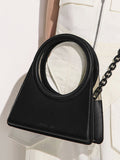 CHARLES & KEITH Camelia Circle Handle Geometric Bag Black