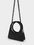 CHARLES & KEITH Camelia Circle Handle Geometric Bag Black