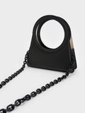 CHARLES & KEITH Camelia Circle Handle Geometric Bag Black