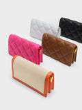 CHARLES & KEITH Alcott Scarf Handle Quilted Clutch Fuchsia