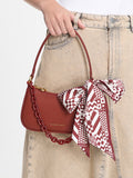 CHARLES & KEITH Alcott Scarf Chain-Link Shoulder Bag Brick