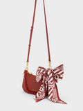 CHARLES & KEITH Alcott Scarf Chain-Link Shoulder Bag Brick