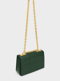 CHARLES & KEITH Georgette Chain Handle Bag Dark Green