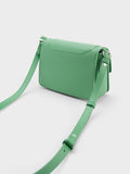 CHARLES & KEITH Kalinda Metallic Accent Boxy Bag Green