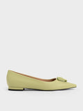CHARLES & KEITH Gabine Leather Ballerinas Green