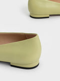 CHARLES & KEITH Gabine Leather Ballerinas Green