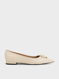 CHARLES & KEITH Gabine Leather Ballerinas Chalk