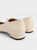 CHARLES & KEITH Gabine Leather Ballerinas Chalk