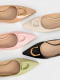 CHARLES & KEITH Gabine Leather Ballerinas Chalk