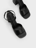 CHARLES & KEITH Chunky Block Heel Sandals Black