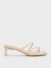 CHARLES & KEITH Blade Heel Thong Sandals Nude