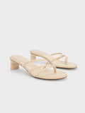 CHARLES & KEITH Women Blade Heel Thong Sandals Nude
