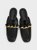 CHARLES & KEITH Chunky Chain-Link Loafer Mules Black Box