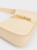 CHARLES & KEITH Cesia Metallic Accent Shoulder Bag Beige