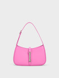 CHARLES & KEITH Cesia Metallic Accent Shoulder Bag Pink