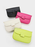 CHARLES & KEITH Koa Square Push-Lock Shoulder Bag Fuchsia