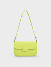 CHARLES & KEITH Koa Square Push-Lock Shoulder Bag Lime