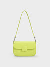 CHARLES & KEITH Women Koa Square Push Lock Shoulder Bag Lime