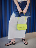CHARLES & KEITH Koa Square Push-Lock Shoulder Bag Lime