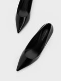 CHARLES & KEITH Pointed-Toe Flare Heel Pumps Black Box