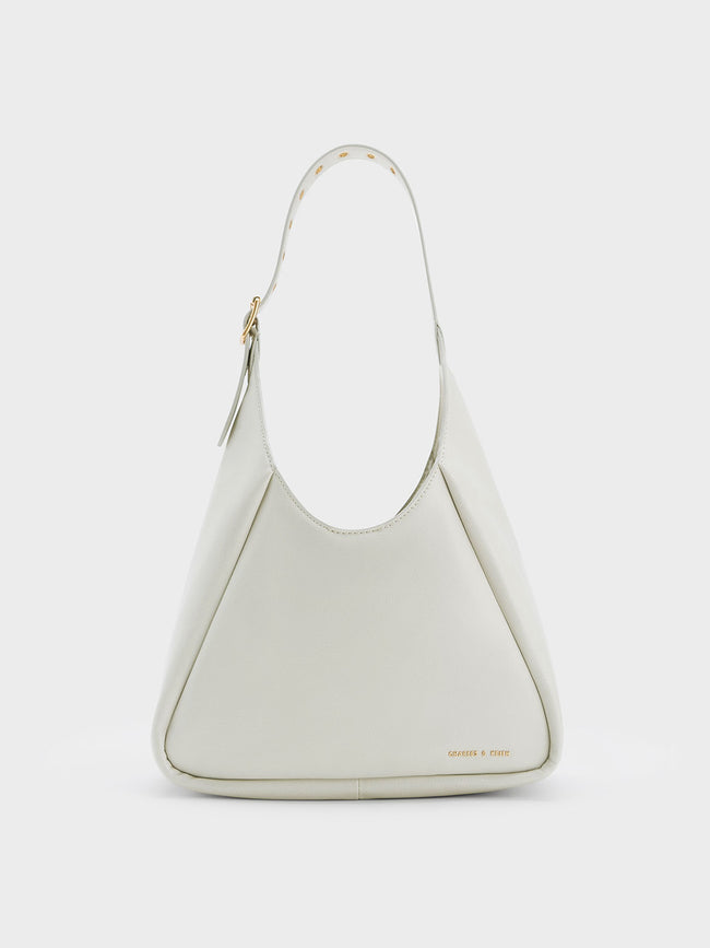 CHARLES & KEITH Women Buzz Hobo Bag_White