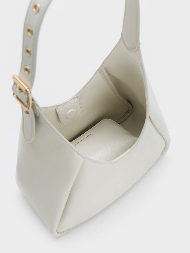 CHARLES & KEITH Women Buzz Hobo Bag_White