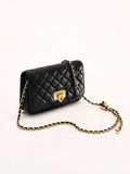 CHARLES & KEITH Cressida Quilted Push-Lock Clutch Black