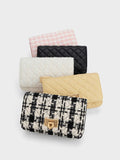 CHARLES & KEITH Cressida Quilted Push-Lock Clutch Black