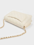 Cressida Quilted Push-Lock Clutch Cream