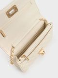 Cressida Quilted Push-Lock Clutch Cream