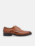 PEDRO Leather Brogue Derby Shoes - Cognac