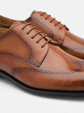 PEDRO Leather Brogue Derby Shoes - Cognac