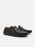 PEDRO Men Leather Horsebit Moccasins - Black