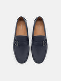 PEDRO Jackson Leather Moccasins - Navy