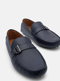 PEDRO Jackson Leather Moccasins - Navy