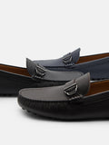 PEDRO Jackson Leather Moccasins - Navy