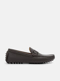 PEDRO Jackson Leather Moccasins - Dark Brown