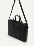 PEDRO Men Allen Leather Briefcase - Black