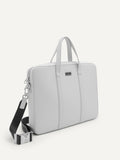 PEDRO Men Allen Leather Briefcase - Light Grey