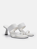 PEDRO Women Amelie Leather Heel Sandals - White