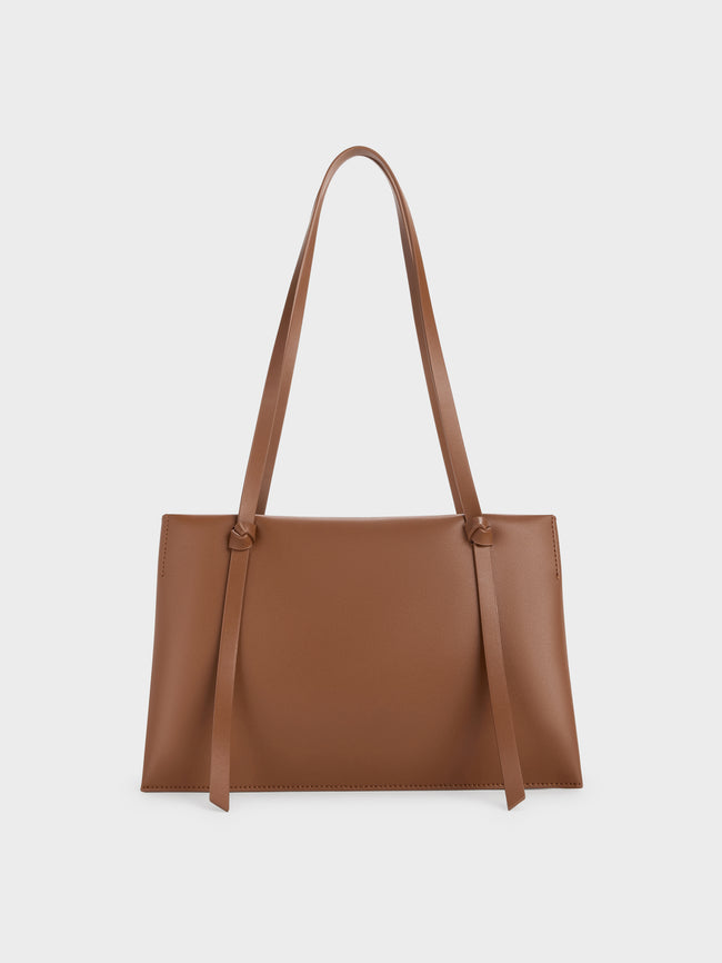 CHARLES & KEITH Women Midori Geometric Tote Bag_Chocolate