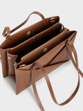 CHARLES & KEITH Women Midori Geometric Tote Bag_Chocolate