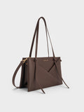 CHARLES & KEITH Women Midori Geometric Tote Bag_Espresso Brown