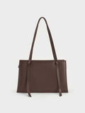 CHARLES & KEITH Women Midori Geometric Tote Bag_Espresso Brown
